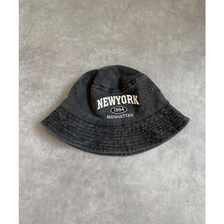 HOOK HOOK -original-　NEW YORK アメカジ刺繍ウォッシュコットンバケットハット 帽子