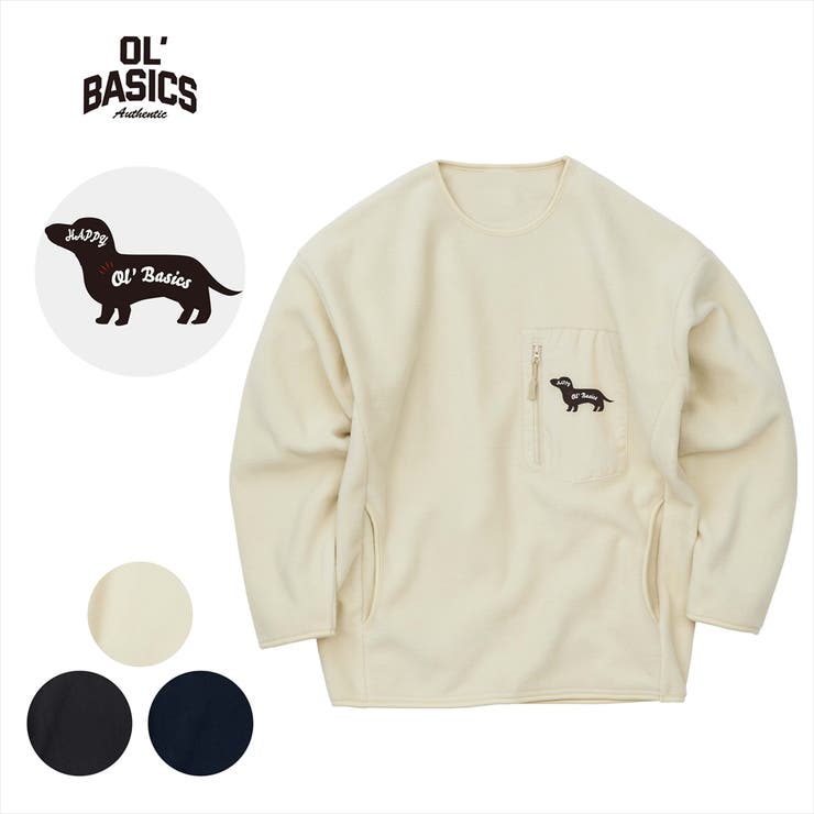 【10％OFFクーポン！1/29(木)1:59まで】printrium Ol' Basics（オール・ベーシックス） マイクロフリーストレーナー ワンポイント ドッグプリント 胸ポケット トップス アメカジ メンズ レディース ユニセックス トップス