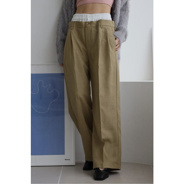 BONJOUR SAGAN two tuck double waist pants / ツータックダブルウエストパンツ 88-004347 パンツ・ズボン