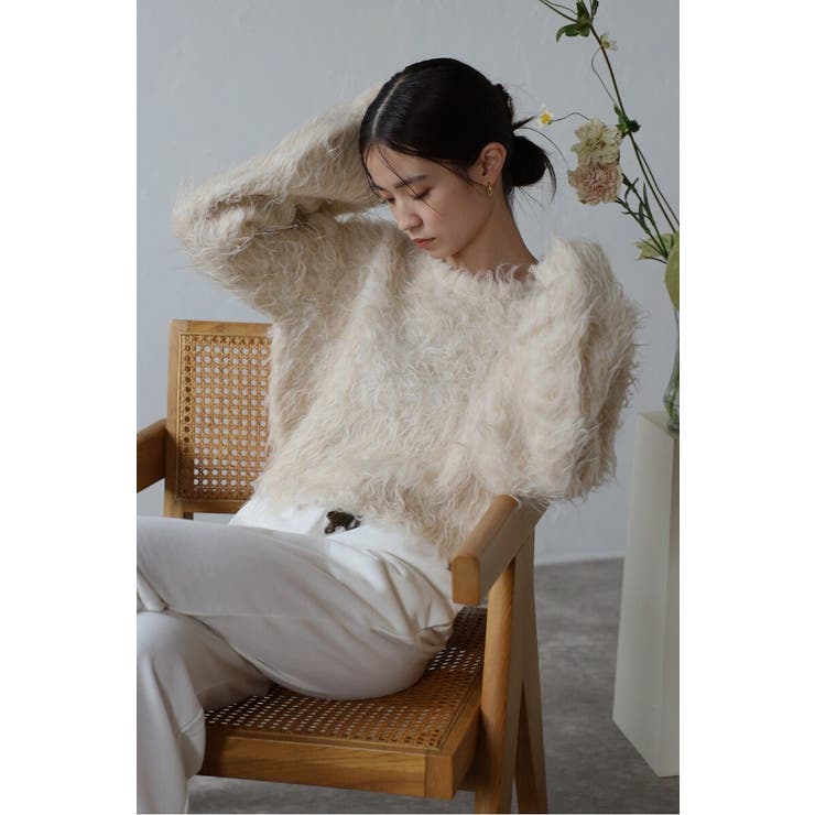 BONJOUR SAGAN teddybear shaggy cropped pullover / テディベアーシャギークロップドプルオーバー 88-004422 トップス