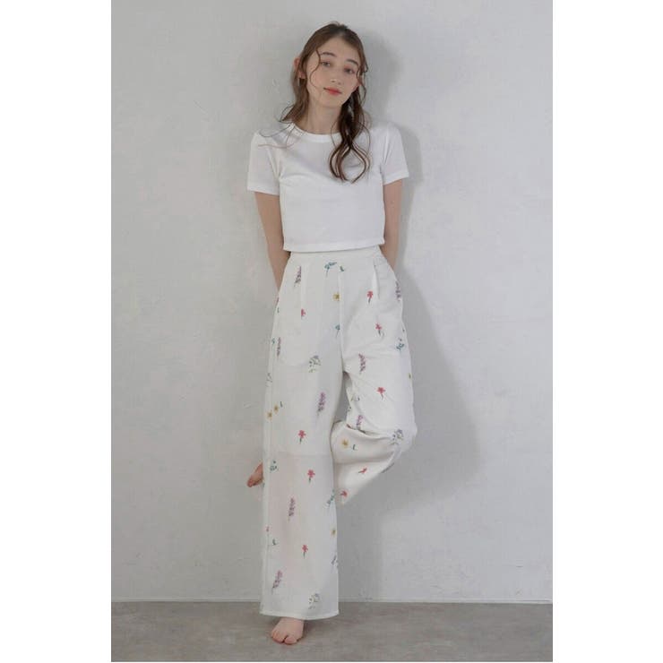 BONJOUR SAGAN flower print wide pants / フラワープリントワイドパンツ 77-004538 パンツ・ズボン