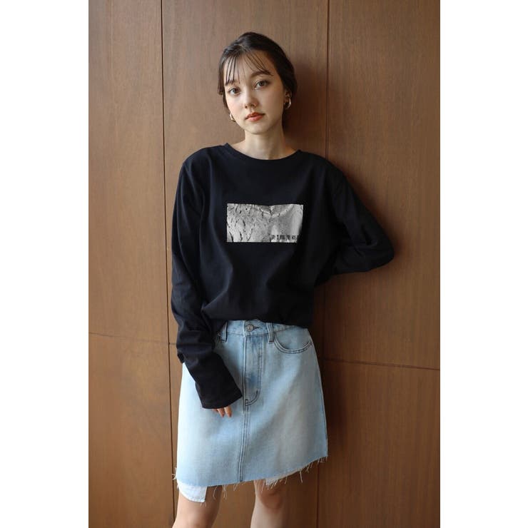 BONJOUR SAGAN 2way foil print long sleeve T / 前後2way箔プリントロンT 88-003876 トップス