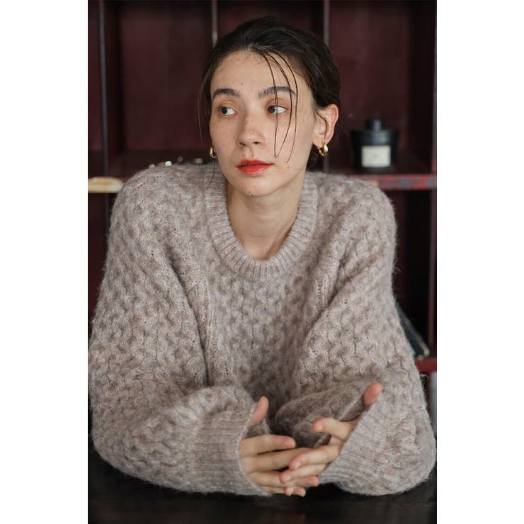 BONJOUR SAGAN ハニカムミックスボリュームニット 88-003925 トップス