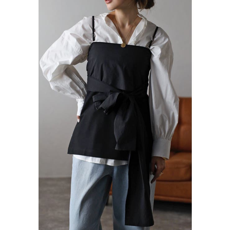 BONJOUR SAGAN 異素材ウエストリボンキャミビスチェ 88-003389 トップス