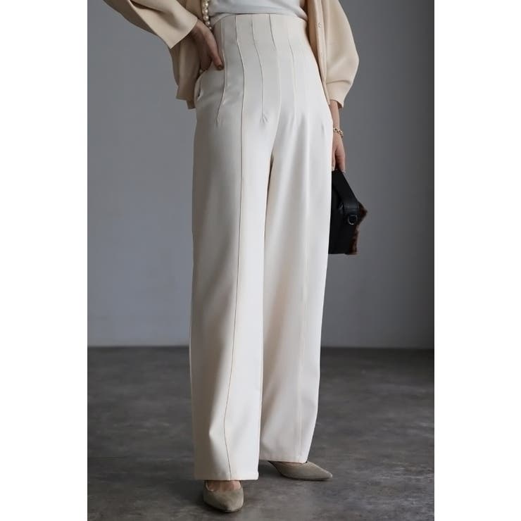 BONJOUR SAGAN ハイウエストピンタックパンツ 77-001856 パンツ・ズボン