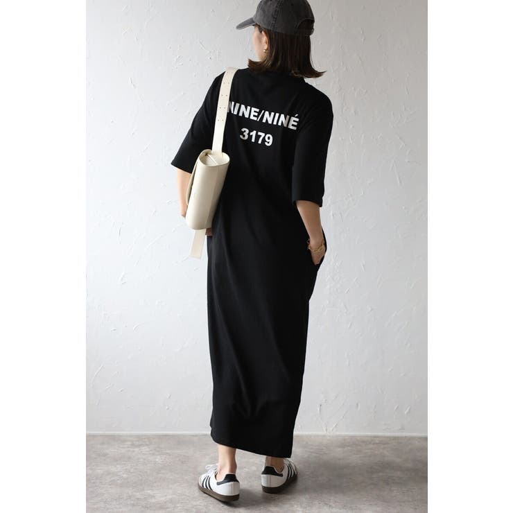 【20％OFFクーポン！6/4(木)限定】BONJOUR SAGAN バックナンバープリントTシャツワンピース 77-003816 ワンピース・ドレス