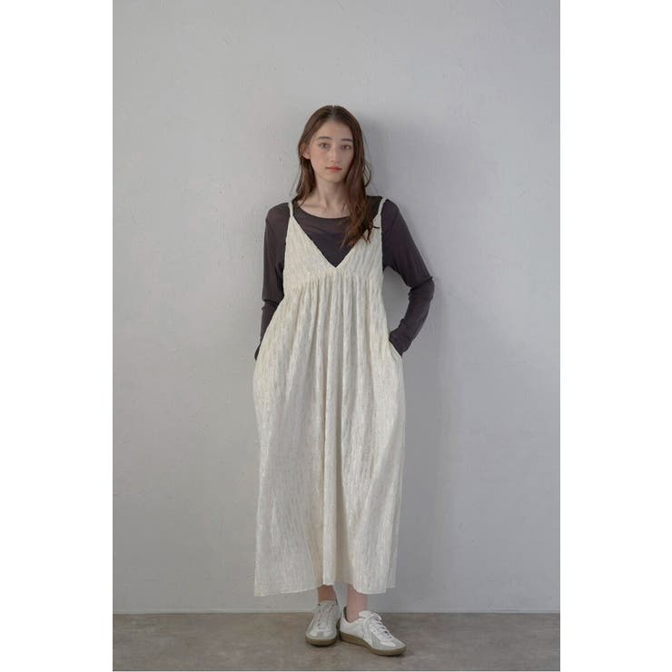 【10％OFFクーポン！3/26(木)1:59まで】BONJOUR SAGAN velour lace camisole dress / ベロアレースキャミワンピース 88-004441 ワンピース・ドレス