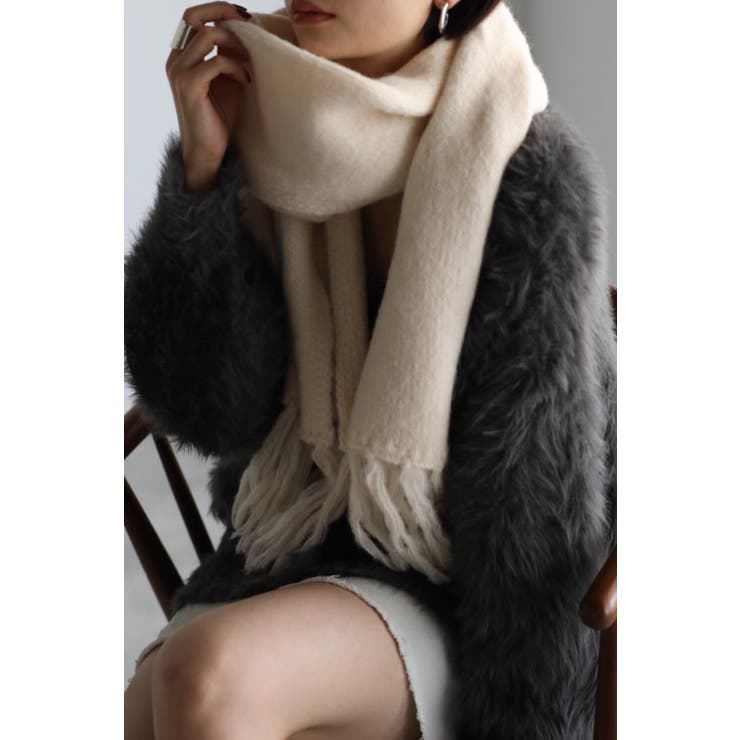 【10％OFFクーポン！2/10(火)1:59まで】BONJOUR SAGAN フリンジマフラー 88-003172 小物