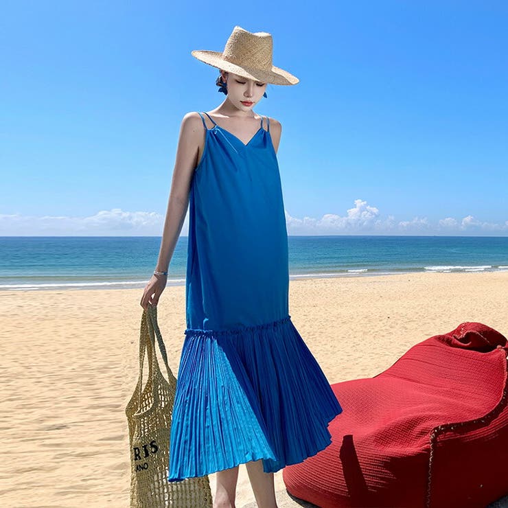 JS FASHION リゾートワンピ ダブルストラップ風 キャミワンピ 単色 無地 ノースリーブ シースルー マキシワンピ マキシ丈 ビーチワンピ ロングワンピ リゾート ワンピース きれいめ 上品 大人 夏 夏ワンピ バカンス 海 ビーチ【rm5600