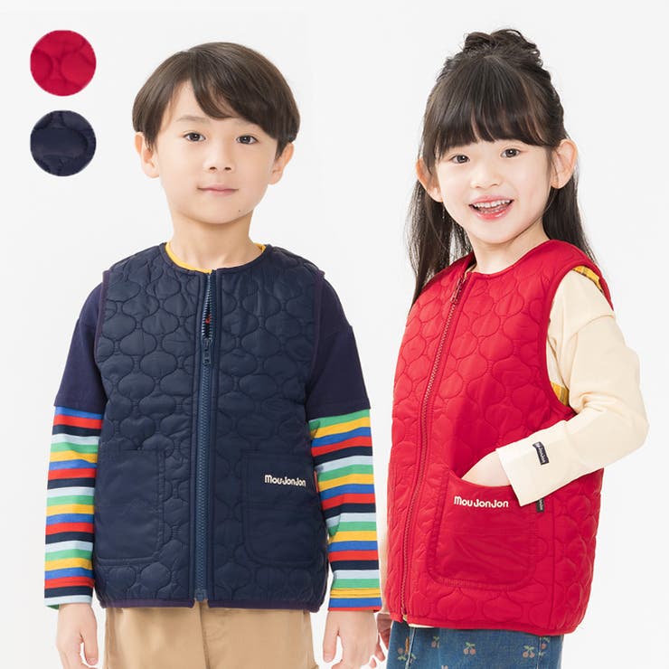 【20％OFFクーポン！2/19(木)限定】こどもの森e-shop ナイロン中綿キルトベスト トップス
