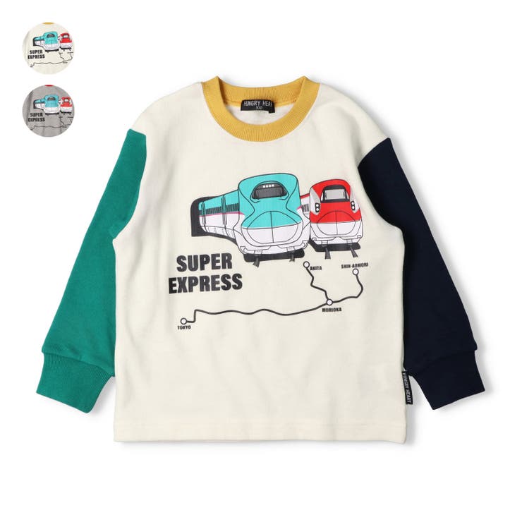 こどもの森e-shop JR新幹線電車配色裏毛トレーナー トップス