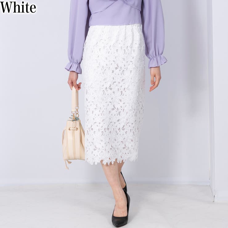 Pumpkin Port ★M/L2サイズ★フラワーモチーフレース ナロータイトスカート スカート