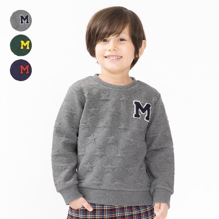 【20％OFFクーポン！2/19(木)限定】こどもの森e-shop 星柄ニットキルトトレーナー トップス