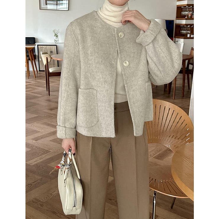 【10％OFFクーポン！3/26(木)1:59まで】Ulysses クルーネックメルトンジャケット アウター(コート・ジャケットなど)