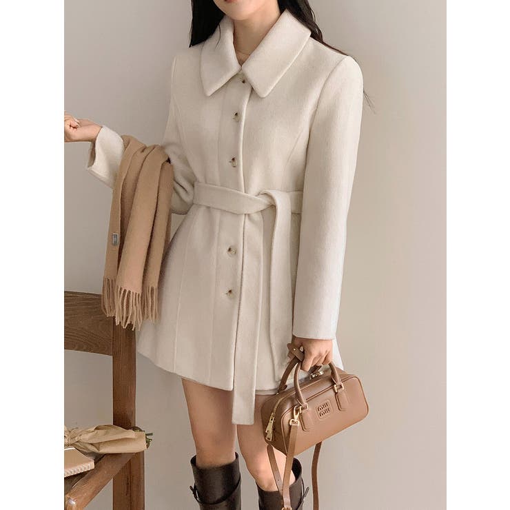 【10％OFFクーポン！3/26(木)1:59まで】Ulysses リボンシングルブレストメルトンジャケット アウター(コート・ジャケットなど)