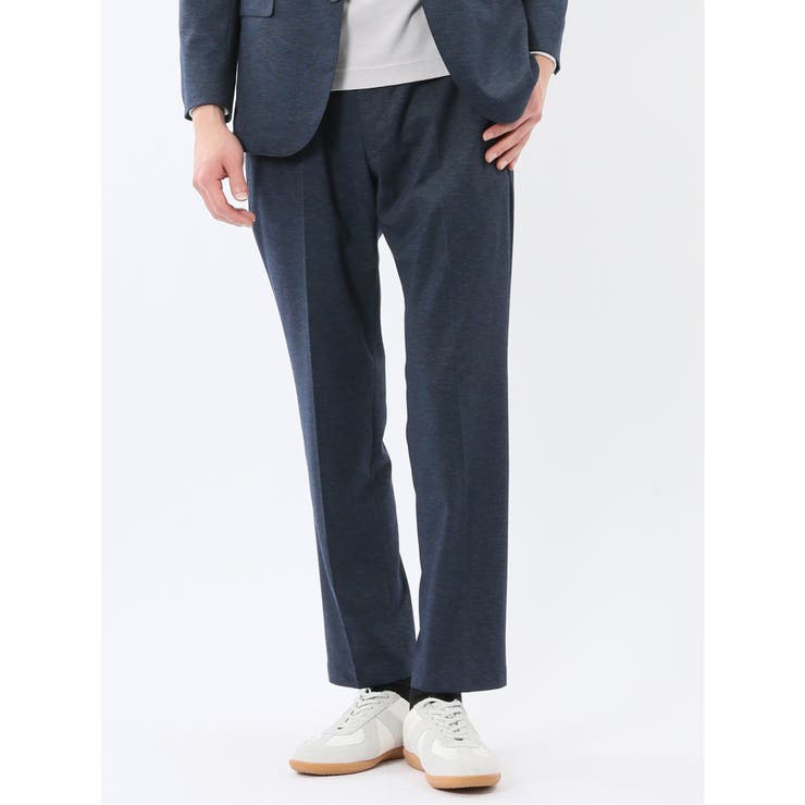 【10％OFFクーポン！1/29(木)1:59まで】TAKA-Q MEN ストレッチポンチ スリムフィット ノータックスラックス 紺(セットアップ可能) スーツ