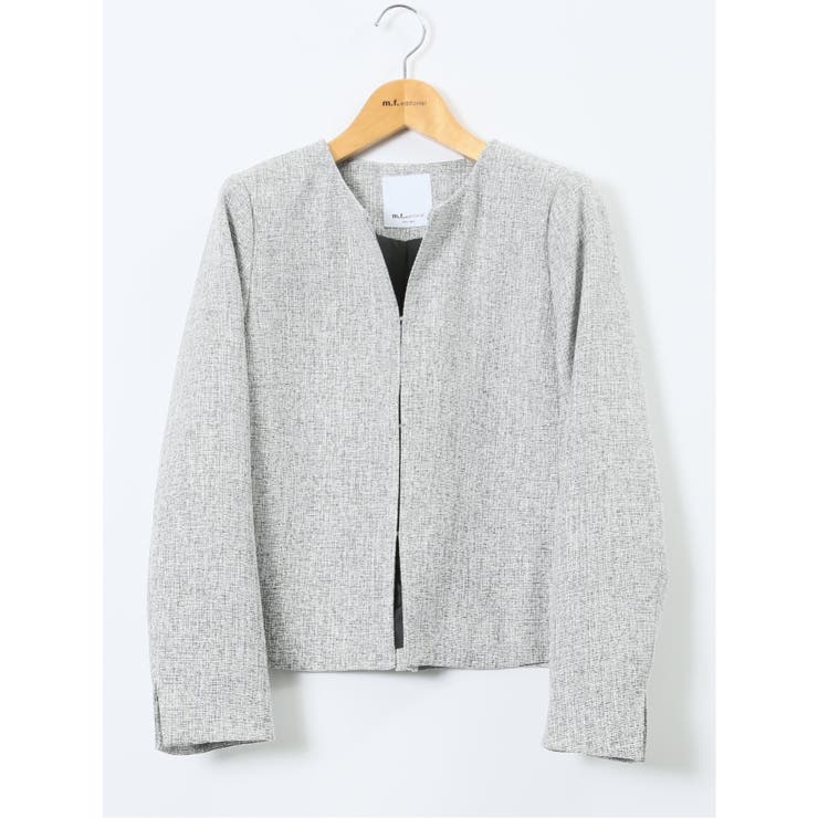 【10％OFFクーポン！1/16(金)1:59まで】TAKA-Q WOMEN スラブシャーク ノーカラージャケット アウター(コート・ジャケットなど)