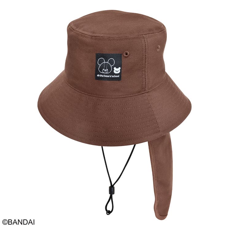 KIT-HIT-SURU くまのがっこう バケットハット 日除け付き(ウォッシャブル) ジャッキーズチョコレート ブラウン 帽子