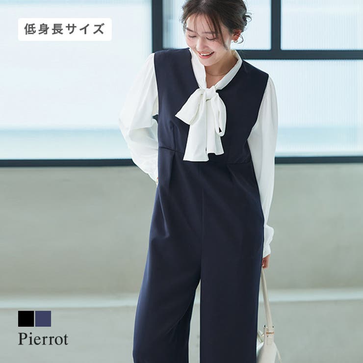 Pierrot 키넥 올인원 ☆ 올인원 키넥 캐주얼 예쁘게 웨스트 탁 착회해 오케이 존 데일리 광대 팬츠 바지
