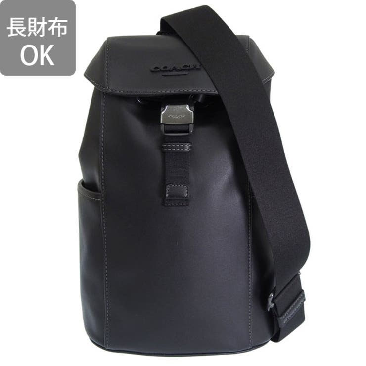 Riverall COACH コーチ バッグ メンズ ボディバッグ アウトレット レザー ブラック レーサーパック RACER PK CU111QBBK COACH バッグ・鞄 2