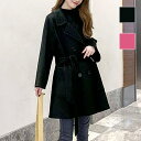 【マラソン期間中 5%OFFクーポン】Amulet ミドル丈ピーコート レディース 10代 20代 30代 韓国ファッション 秋 冬 アウター 上着 羽織り 黒 ピンク 大人 カジュアル 暖かい アウター(コート・ジャケットなど)