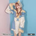 【マラソン期間中 5%OFFクーポン】my minette フレアスリーブオープンショルダーフォックスガールキョンシーコスチューム ハロウィンコスプレ ガーリーコスプレ 露出少なめ アニマル 中華服 狐 個性派 ホラー Mサイズ ダスティブルー 戦慄かな