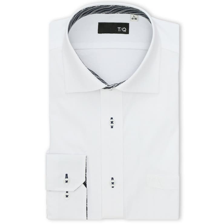 【ポイント2倍＆クーポン！3/11(水) 1:59まで】TAKA-Q MEN ノンアイロンストレッチ NEWスタンダードフィット ワイドカラー長袖ニットシャツ スーツ