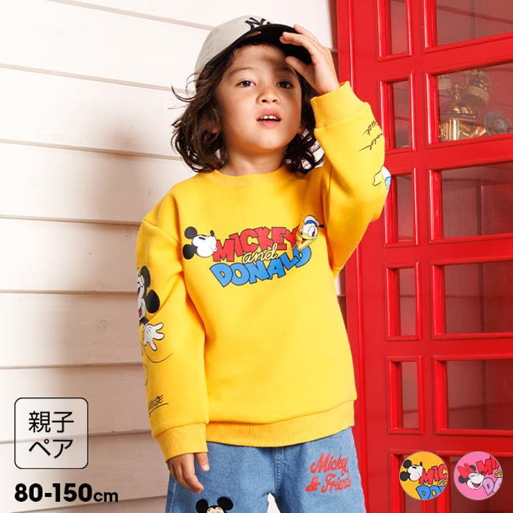 BABYDOLL 親子お揃い ディズニー 袖キャラクタートレーナー 1258K トップス