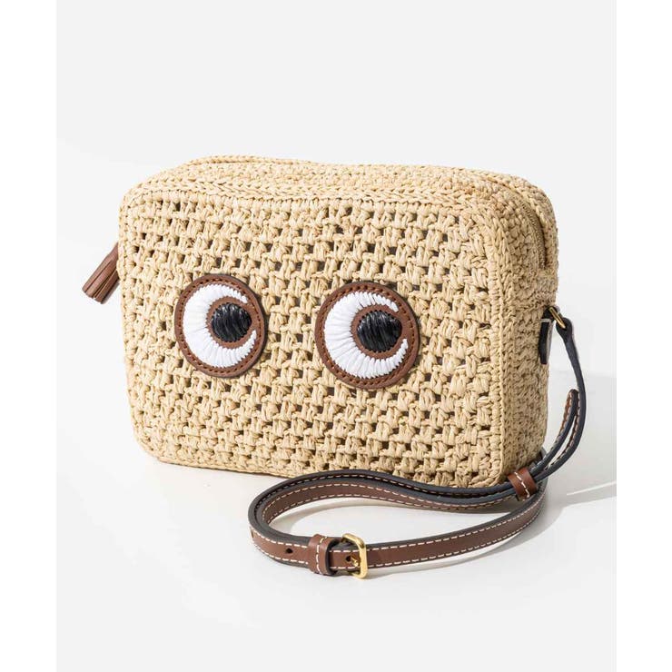 U-STREAM アニヤ ハインドマーチ ANYA HINDMARCH 5050925 168342 ショルダーバッグ EYES レディース バッグ アイズ クロスボディ ミニバッグ ラフィア 斜め掛け 肩掛け ナチュラル バッグ・鞄