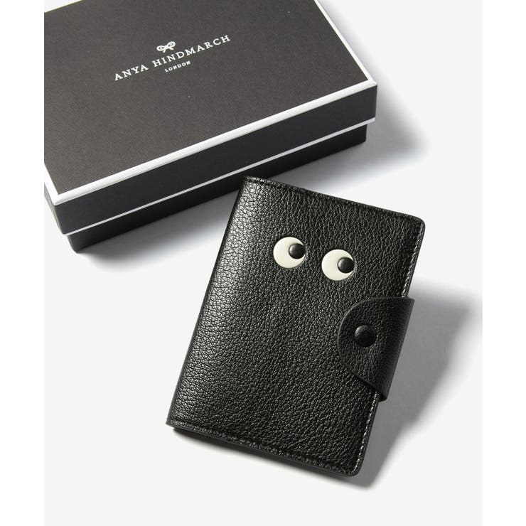 U-STREAM ���˥� �ϥ���ɥޡ��� ANYA HINDMARCH Passport Case Eyes in Black Capra with Shiny...