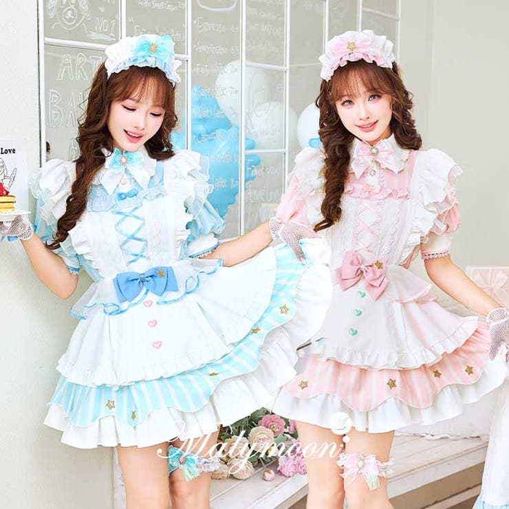 【10％OFFクーポン！3/26(木)1:59まで】Malymoon キュアリリィマジカルスカラップメイド《オリジナルコスプレ7点セット》【Malymoon/マリームーン】【CS25201】 コスチューム