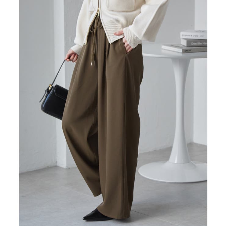 RANAN 【S〜3L展開】とろみ2タックイージーパンツ パンツ・ズボン