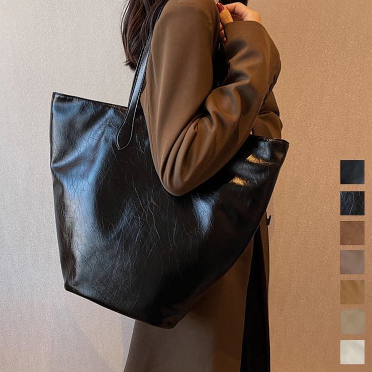 【10％OFFクーポン！11/27(木)1:59まで】アクセサリーショップPIENA トートバッグ メンズ レディース 春夏秋冬 大容量 ファスナー 内ポケット バケツ型バッグ風 肩掛け 合皮 大人 上品 茶色 バッグ・鞄