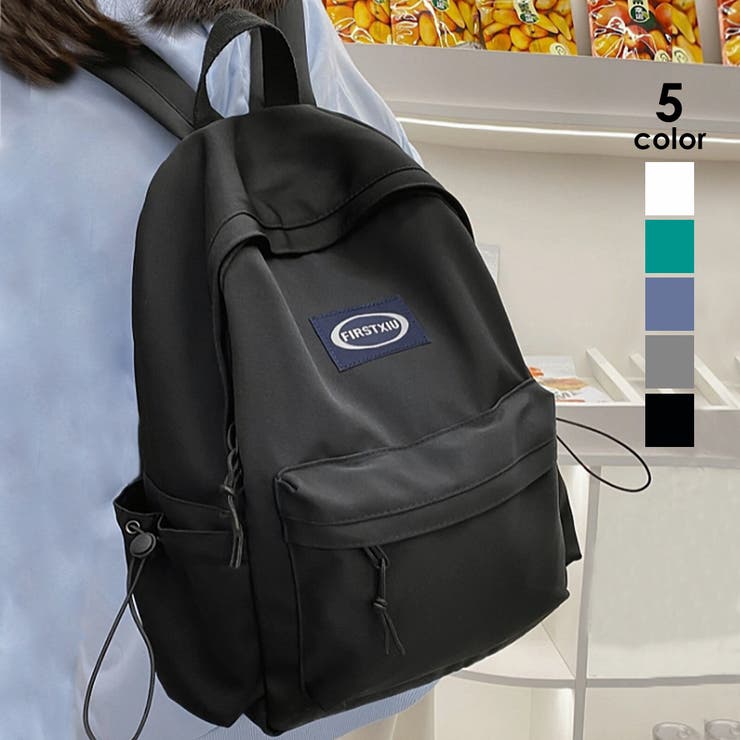 【10％OFFクーポン！2/10(火)1:59まで】アクセサリーショップPIENA リュックサック レディース メンズ 春夏秋冬 デイパック 大容量 ジップ サイドポケット ナイロン 英字 黒 バッグ・鞄