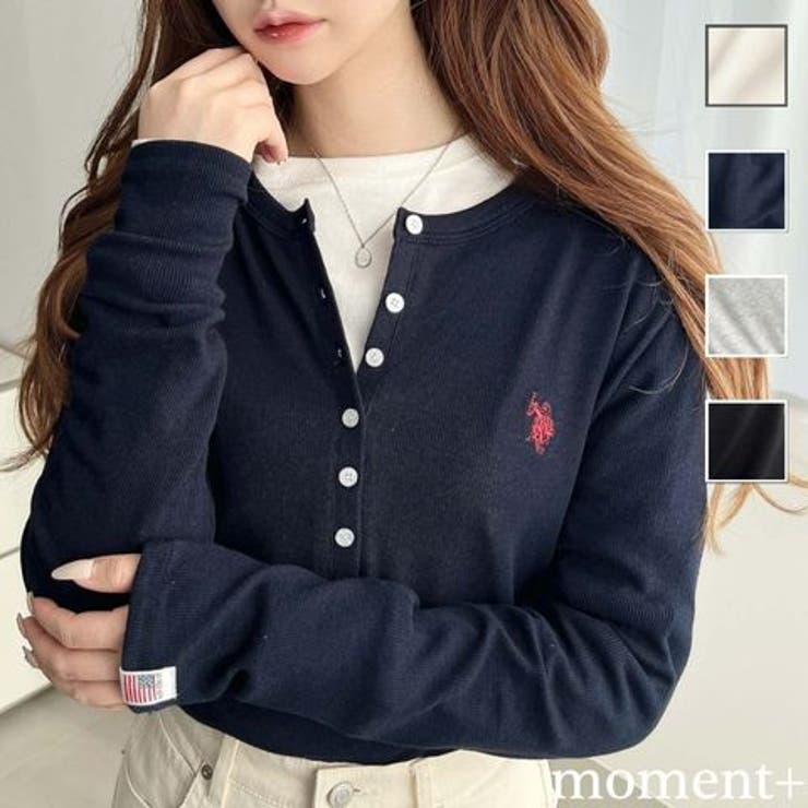 moment+ U.S.POLO ASSN���ݥ���Ȼɽ���֥إ�꡼�ͥå��ץ륪���С� �ȥåץ�