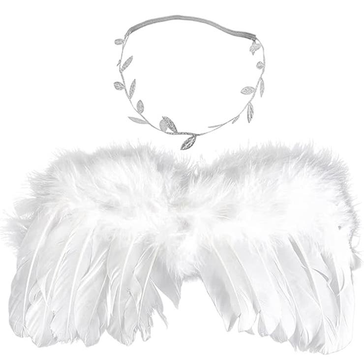 【10％OFFクーポン！2/10(火)1:59まで】StarFire 【DAYDREAM】天使の羽 新生児 ハーフバースデー ベビー ニューボーン 可愛い エンジェル 衣装 寝相アート ヘアバンド エンジェルセット ZR0031WH ベビー