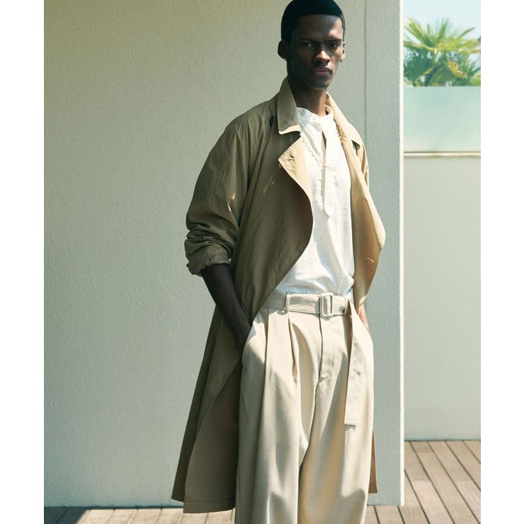 SHIFFON 1PIU1UGUALE3 RELAX ウノピゥウノウグァーレトレ リラックス ワイドラペルトレンチコート メンズ おしゃれ かっこいい ブランド ウェア ウノピュウ ウノピュー アウター(コート・ジャケットなど)