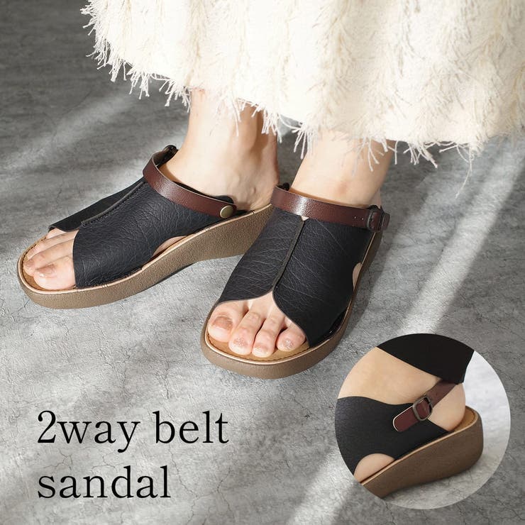 AmiAmi 2WAY ベルト サンダル レディース シューズ・靴