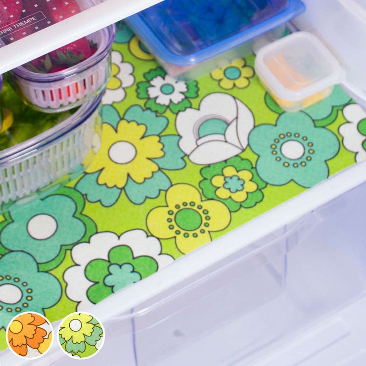 【10％OFFクーポン！本日実施中】livingut 冷蔵庫シート ルアンス 冷蔵庫収納 抗菌 防臭 すべり止め加工 洗える 食器棚シート 棚敷きシート 冷蔵庫用シート 洗える フリーカット 滑り止め レトロ 冷蔵庫 シート 収納・家具