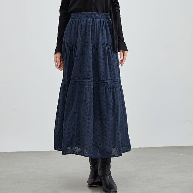 【10％OFFクーポン！2/10(火)1:59まで】レースレディース カットレース フレア ギャザー ロング スカート 女性 レディース ボトム マキシ ミディ ミモレ 単色 Aライン エレガント 透け感 シアー レース 花柄 ボタニカル ナチュラル 可