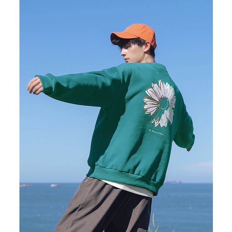 HOOK スウェット ユニセックス ストリート 激カワ オリジナルプリント 長袖トレーナー　反射プリントマ..