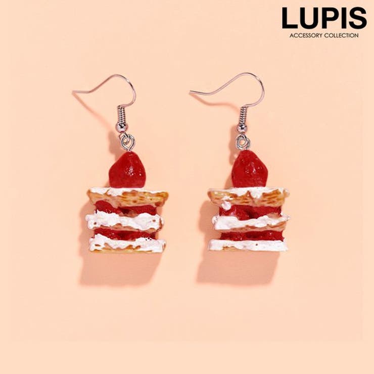 【10％OFFクーポン！2/10(火)1:59まで】LUPIS ストロベリーミルフィーユフックピアス アクセサリー