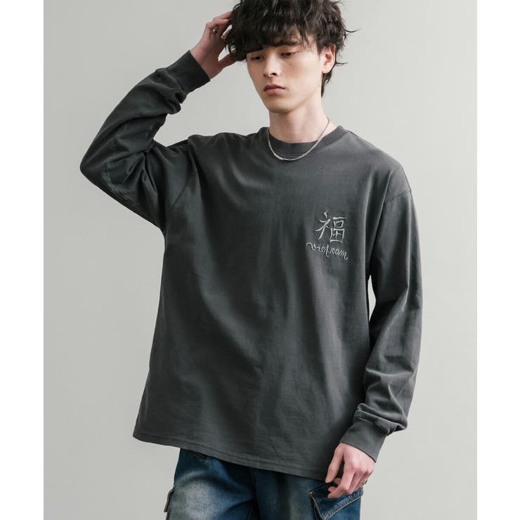 Rocky Monroe カットソー 長袖Tシャツ 虎 メンズ レディース ロンT 刺繍 プリント オーバーサイズ ルーズ ゆったり クルーネック 綿100% アメカジ カジュアル シンプル ヴィンテージ KRIFF MAYER クリフメイヤー 253