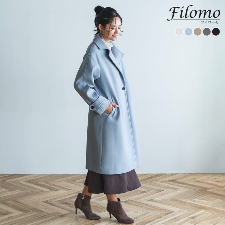 sankyo shokai ロングコート レディース 冬 ウールタッチ チェスターコート ロング 入学式 入園式 卒入学 Filomo アウター ダブル ロング丈 コート 洗える ウォッシャブル ゆったり テーラーカラー 卒業式 卒園式 6F (080