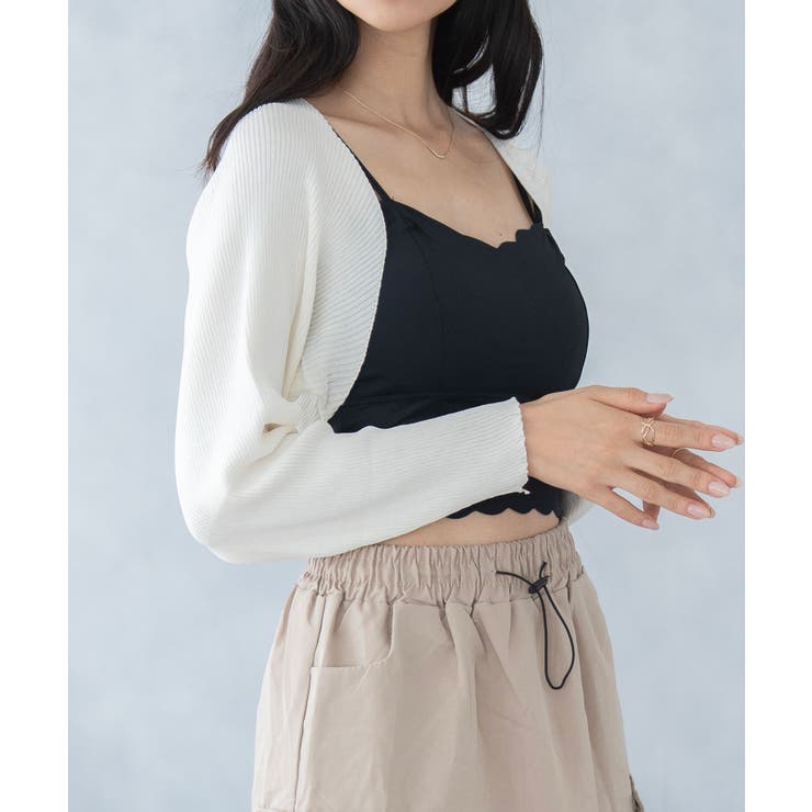 NinaetLina クロップド 長袖 カーディガン トップス