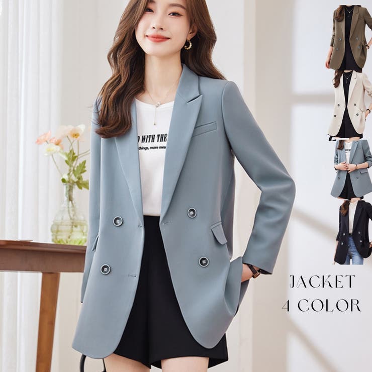 JS FASHION ジャケット 全4色 バックデザイン 襟付き 羽織り 長袖 秋アウター 冬アウター 大人 きれいめ 好印象 フォーマル おしゃれ 大きい 上品 セレモニー ビジネス 通勤 オフィスカジュアル 同窓会 結婚式 ママスーツ 春 秋 冬【z