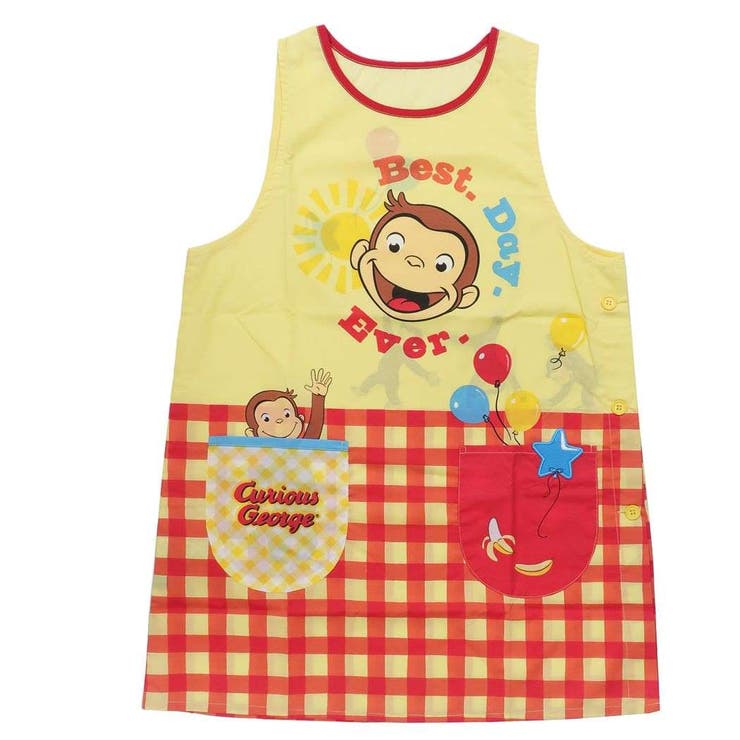 【10％OFFクーポン！本日実施中】cinemacollection おさるのジョージ レディースエプロン 割烹着 こんにちはジョージ 丸眞 プレゼント 絵本キャラクター グッズ シネマコレクション 食器・キッチン用品