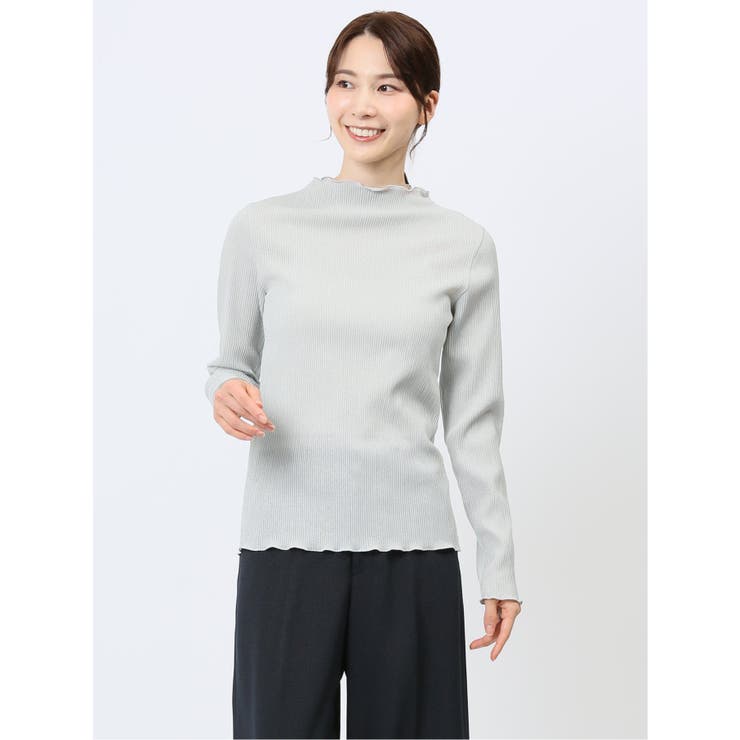 【ポイント2倍＆クーポン！3/11(水) 1:59まで】TAKA-Q WOMEN ラメプリーツメロー 長袖プルオーバー トップス