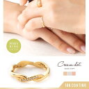 【6/5限定 20%OFFクーポン】CREAM-DOT リング 指輪 ピンキーリング 金属アレルギー ニッケルフリー 18kコーティング レディース 小指 4号 キュービックジルコニア ツイスト 大人 上品 華奢 シンプル フェミニン ゴールド シルバー