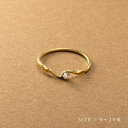 【6/5限定 20%OFFクーポン】CREAM-DOT ステンレス製 リング 指輪 金属アレルギー つけっぱなし サージカルステンレス レディース ウェーブ 波 ライン ビジュー 一粒 極細 細い 大人 華奢 ゴールド シルバー ピンクゴールド アクセサ